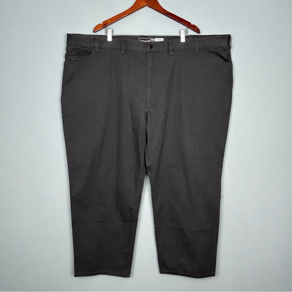 CARHARTT 54X30 men’s rugged flex relaxed fit canvas 5 pockets work pant gray